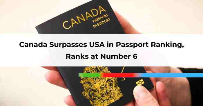 Canada Surpasses USA in Passport Ranking, Ranks at Number 6